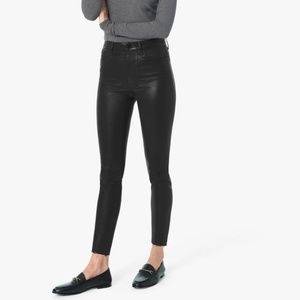 Joe's Jeans Coated Black High Rise Skinny Ankle